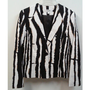 Black White Abstract cotton Career Blazer